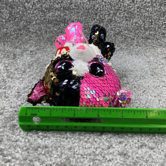 Ty Flippables Malibu Cat Plush 6" Limited Edition Sequin Pink/Black/White - Picture 12 of 16